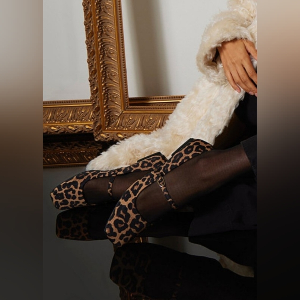Franco Sarto Animal Print Mary Jane Flats - Picture 4 of 5